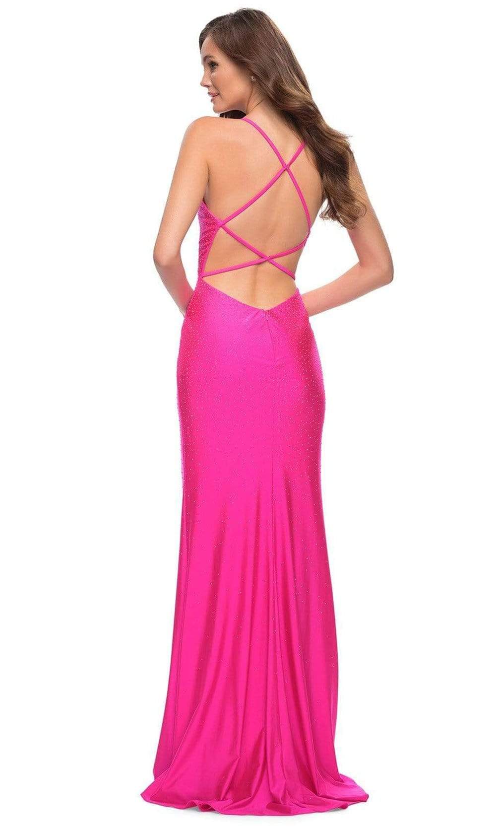 La Femme - 29969 Low V Neck Beaded Long Gown Prom Dresses