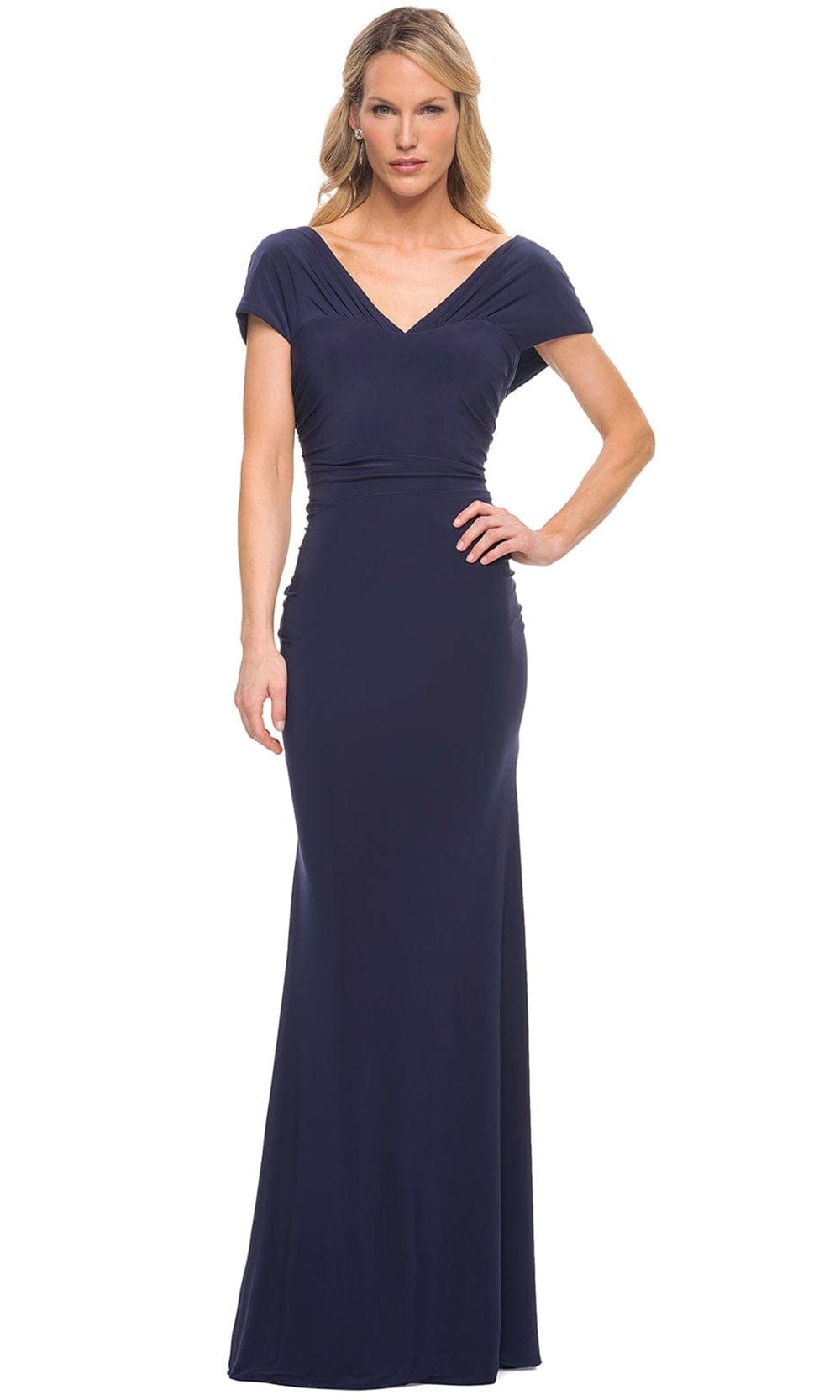 La Femme 29998 - Pleated Short Sleeve Evening Dress Special Occasion Dress