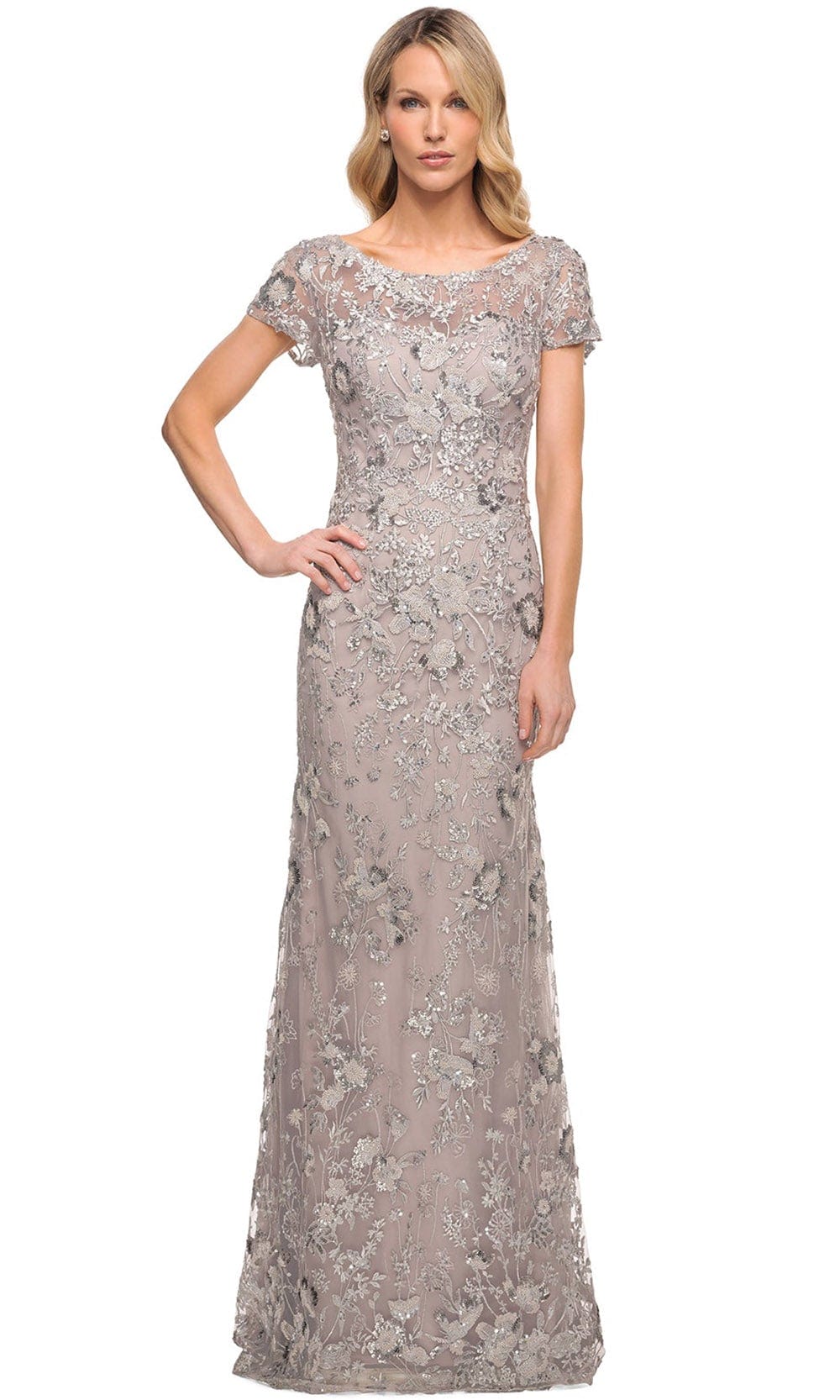 La Femme 30053 - Embroidered Sheath Dress Mother of the Bride Dresses
