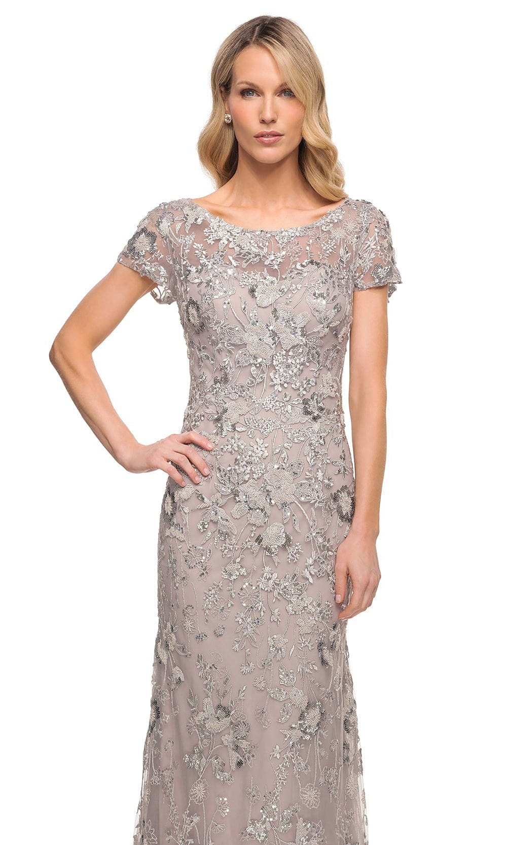 La Femme 30053 - Embroidered Sheath Dress Mother of the Bride Dresses