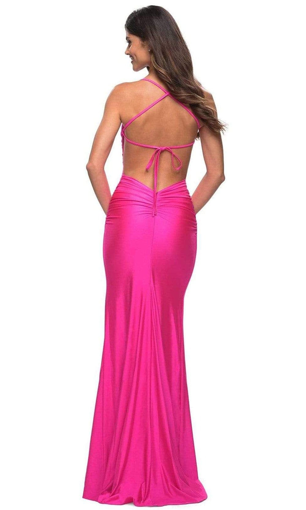 La Femme - 30172 Scoop High Slit Bare Back Dress Prom Dresses
