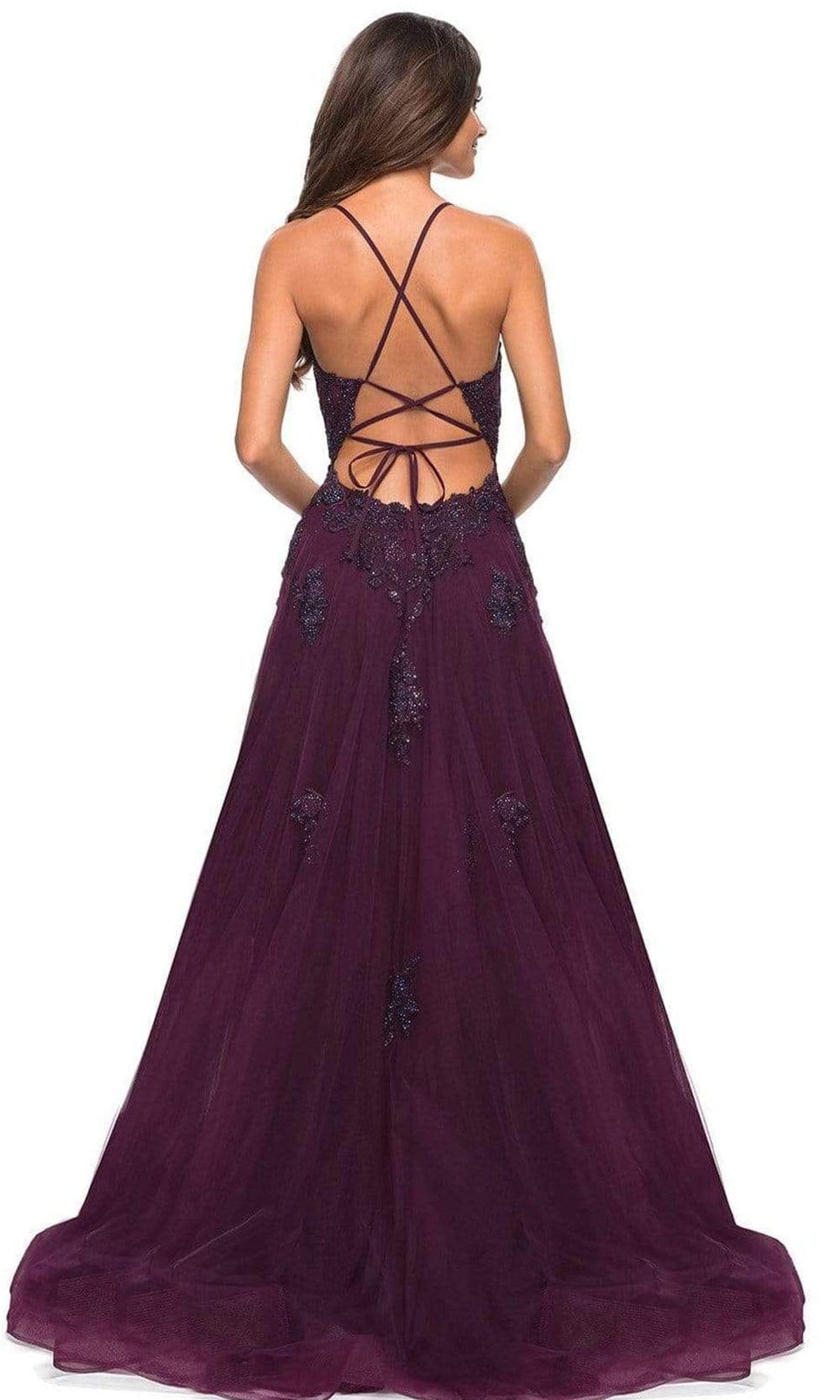 La Femme - 30560 Beaded Applique A-Line Gown Prom Dresses