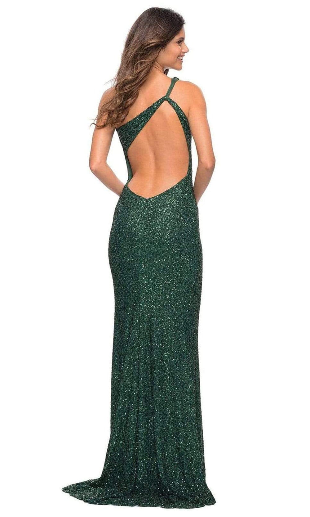 La Femme - 30562 Asymmetrical Sequin Sheath Gown Prom Dresses