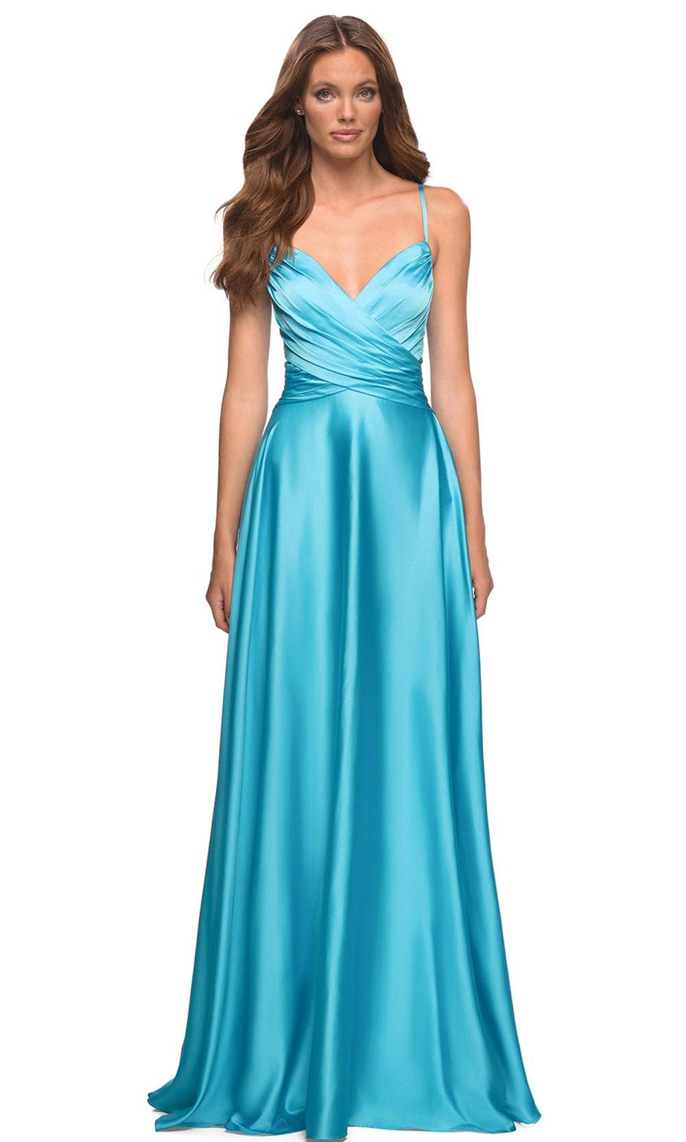 La Femme 30662 - Cross Bodice Satin Gown Special Occasion Dress