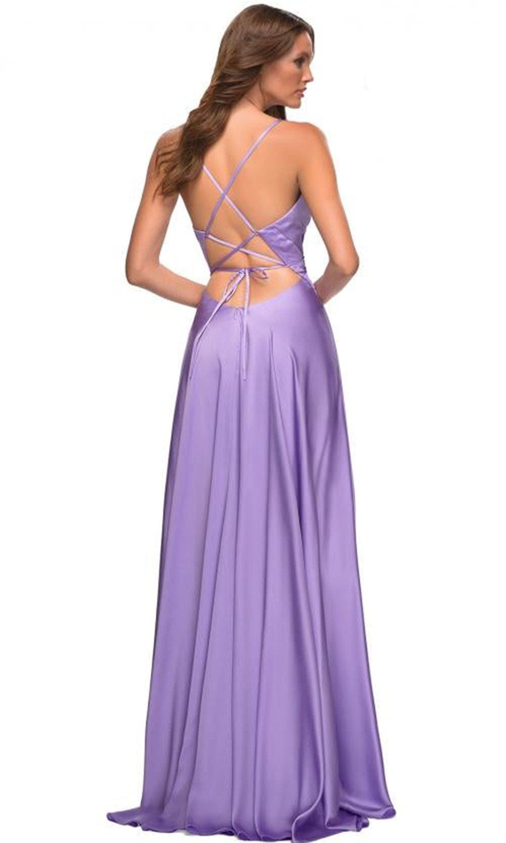 La Femme 30662 - Cross Bodice Satin Gown Special Occasion Dress