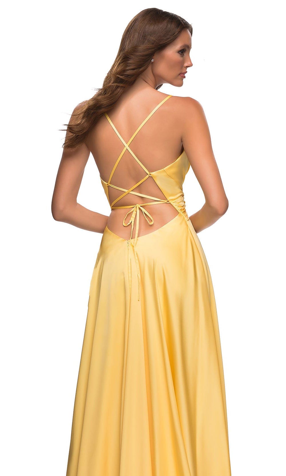 La Femme 30662 - Cross Bodice Satin Gown Special Occasion Dress