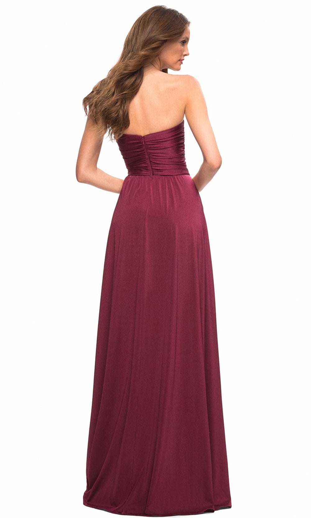 La Femme 30700 - Cross Bodice Gown With Slit Special Occasion Dress
