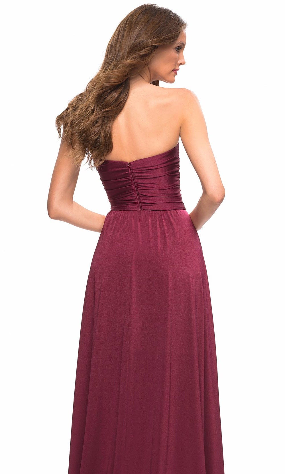 La Femme 30700 - Cross Bodice Gown With Slit Special Occasion Dress