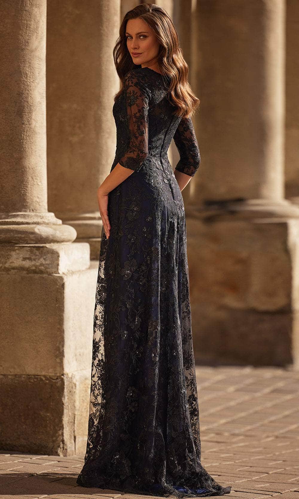 La Femme 30825 - Sheer Neckline Evening Dress Mother of the Bride Dresses