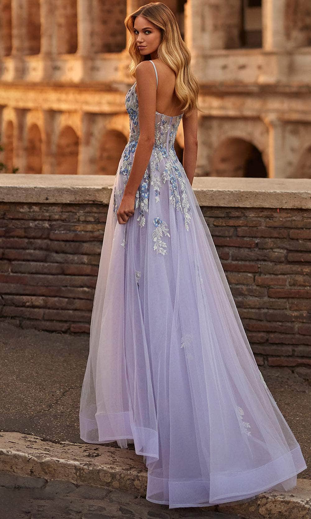 La Femme 32288 - Lace Applique A-Line Prom Gown Prom Dresses