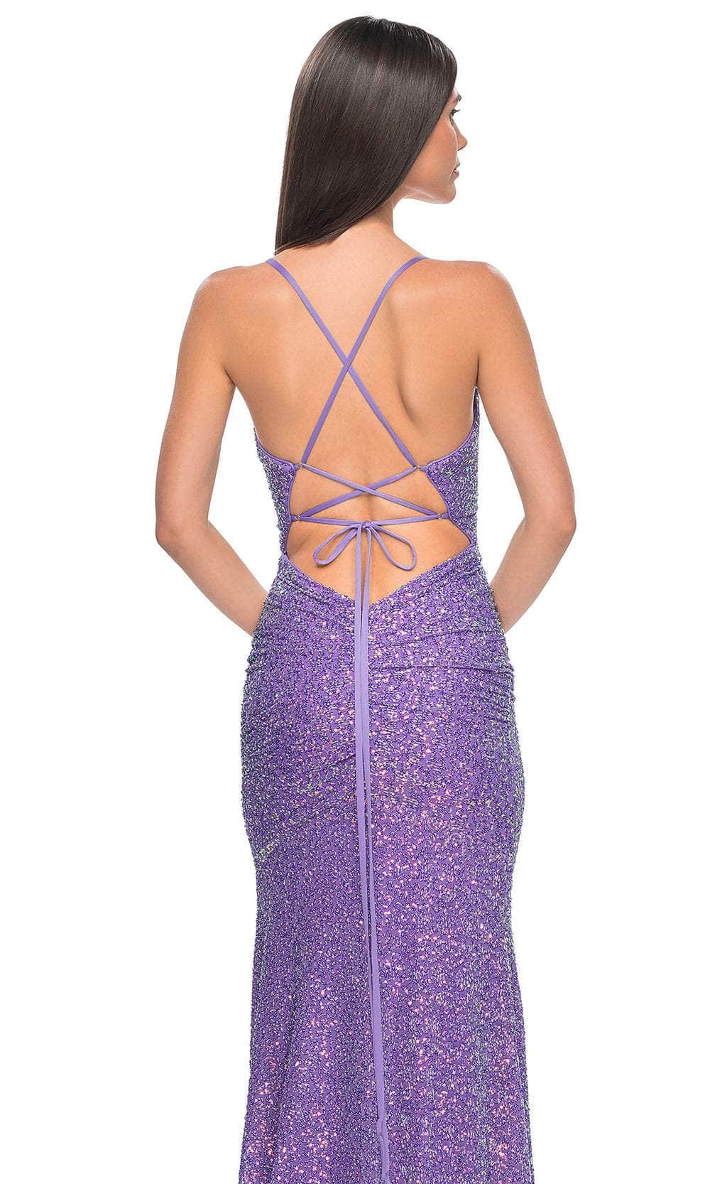 La Femme 32330 - Sequined Strappy Back Prom Dress Evening Dresses