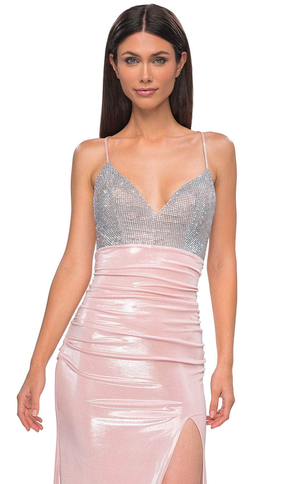 La Femme 32793 - Rhinestone Bodice V-Neck Prom Gown Special Occasion Dress