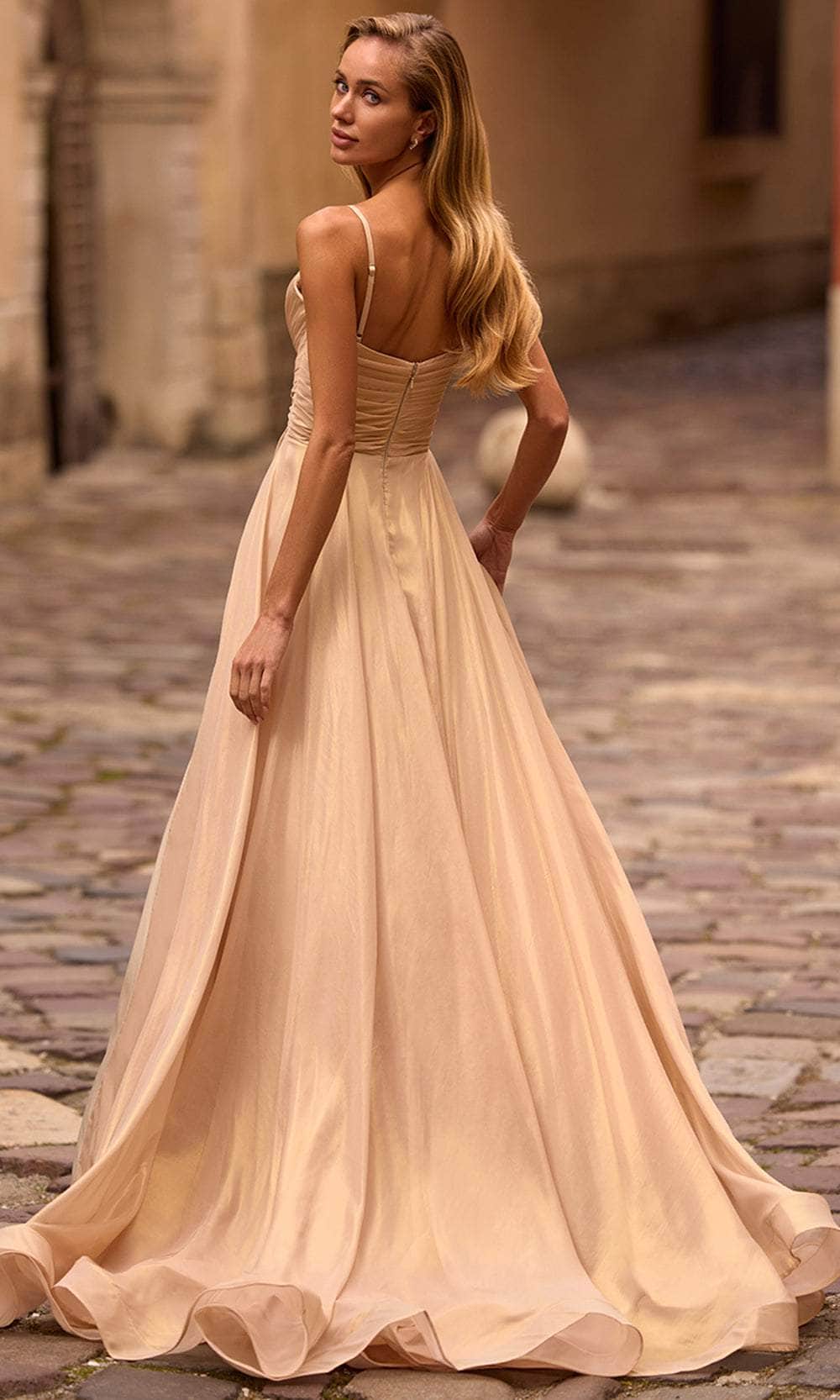 La Femme 32864 - Sleeveless Faux Wrap Prom Gown Prom Dresses