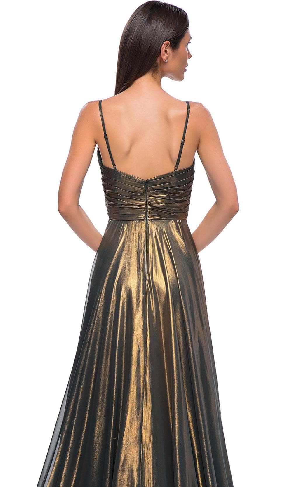 La Femme 32864 - Sleeveless Faux Wrap Prom Gown Prom Dresses