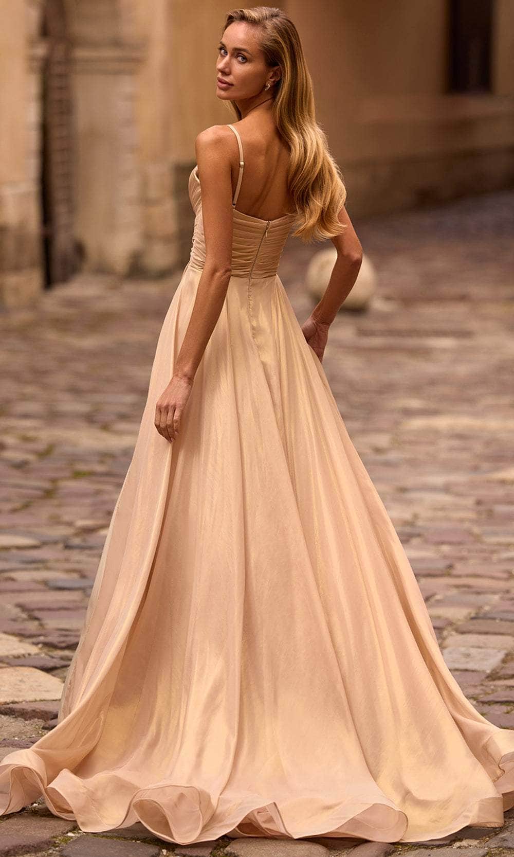 La Femme 32864 - Sleeveless Faux Wrap Prom Gown Prom Dresses