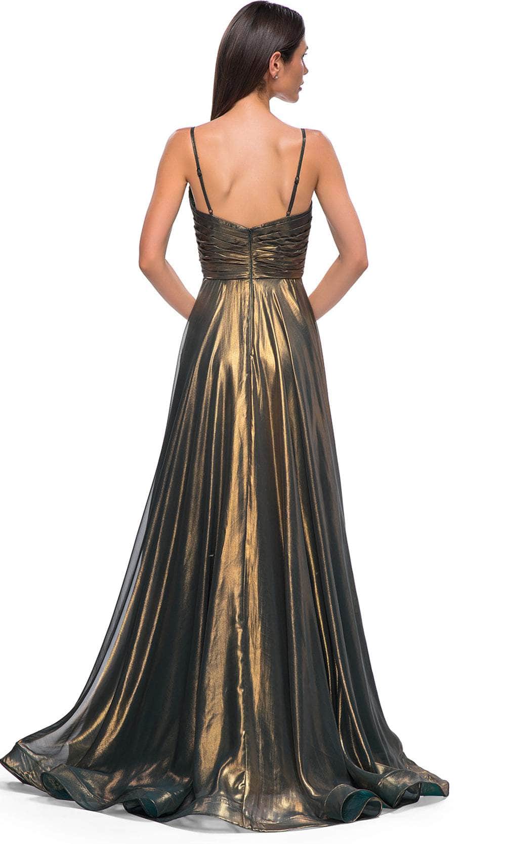 La Femme 32864 - Sleeveless Faux Wrap Prom Gown Prom Dresses