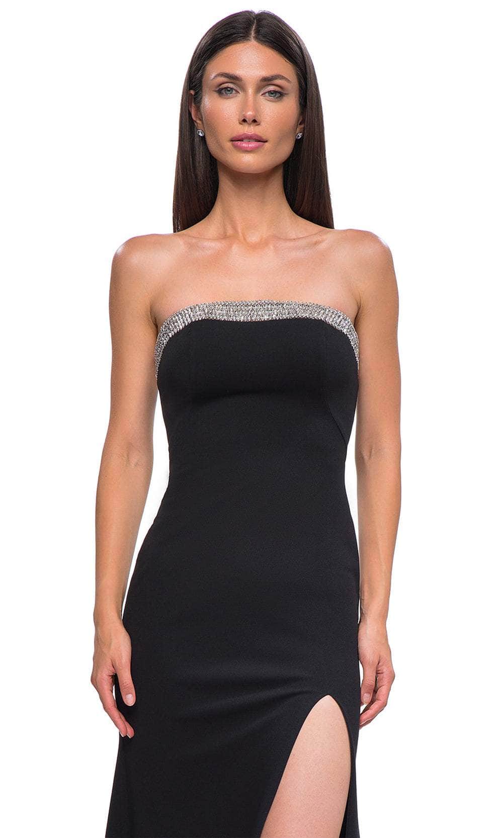 La Femme 32891 - Rhinestone Trim Strapless Prom Gown Special Occasion Dress