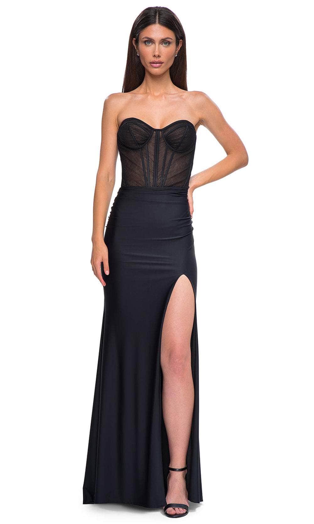 La Femme 32971 - Strapless Prom Gown with Slit Special Occasion Dress