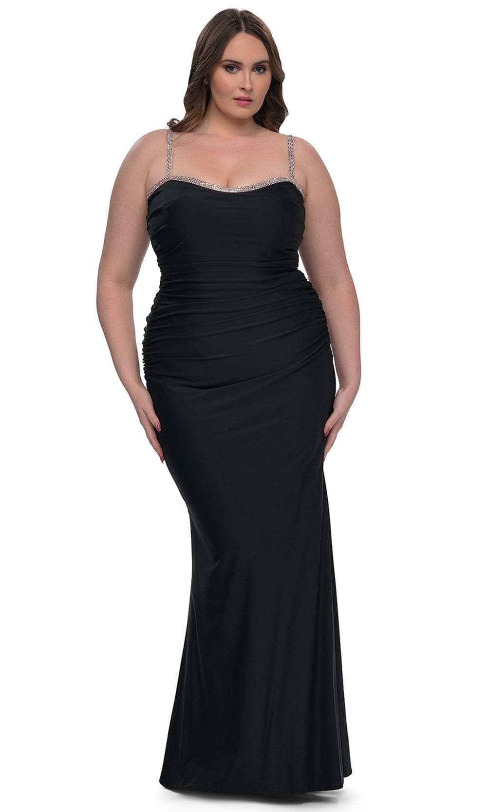 La Femme 32992 Rhinestone Trimmed Evening Gown | Formal Dress Shops 22W / Black La Femme 32992 Rhinestone Trimmed Evening Gown | Formal Dress Shops 22W / Black