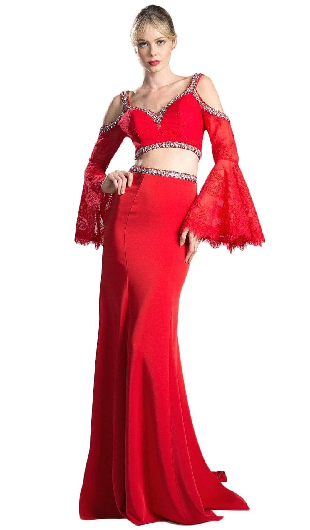 Ladivine 13114 Special Occasion Dress 2 / Red