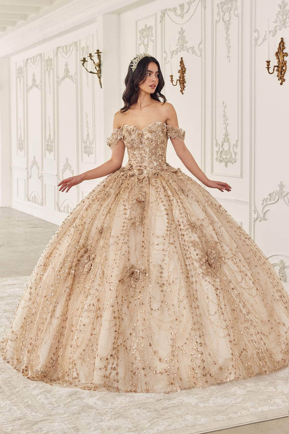 ladivine 15712 - off shoulder glitter ballgown Special Occasion Dresses Dresses
