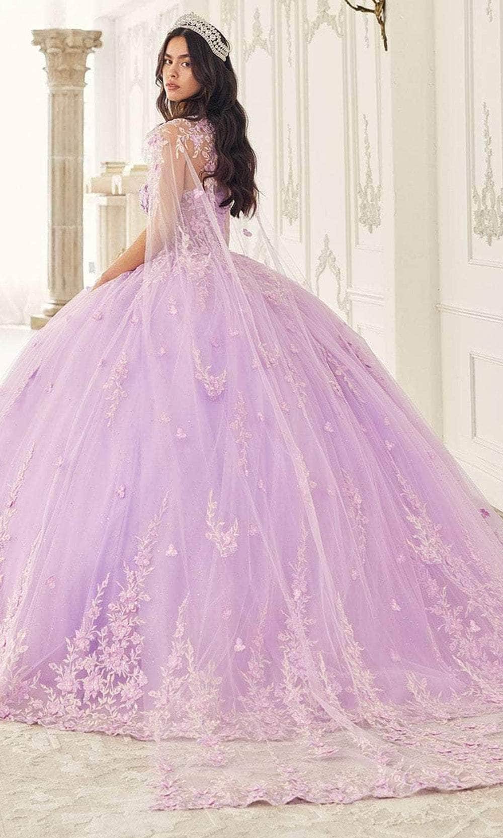 ladivine 15723 - embellished ballgown with cape Special Occasion Dresses Dresses