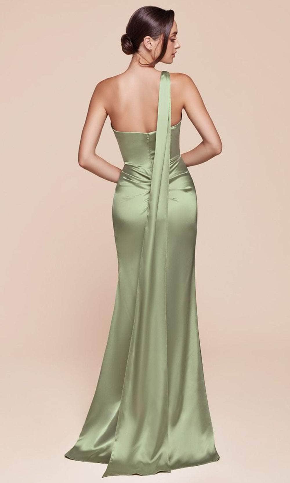 Ladivine 7454 - Sleeveless One Shoulder Gown