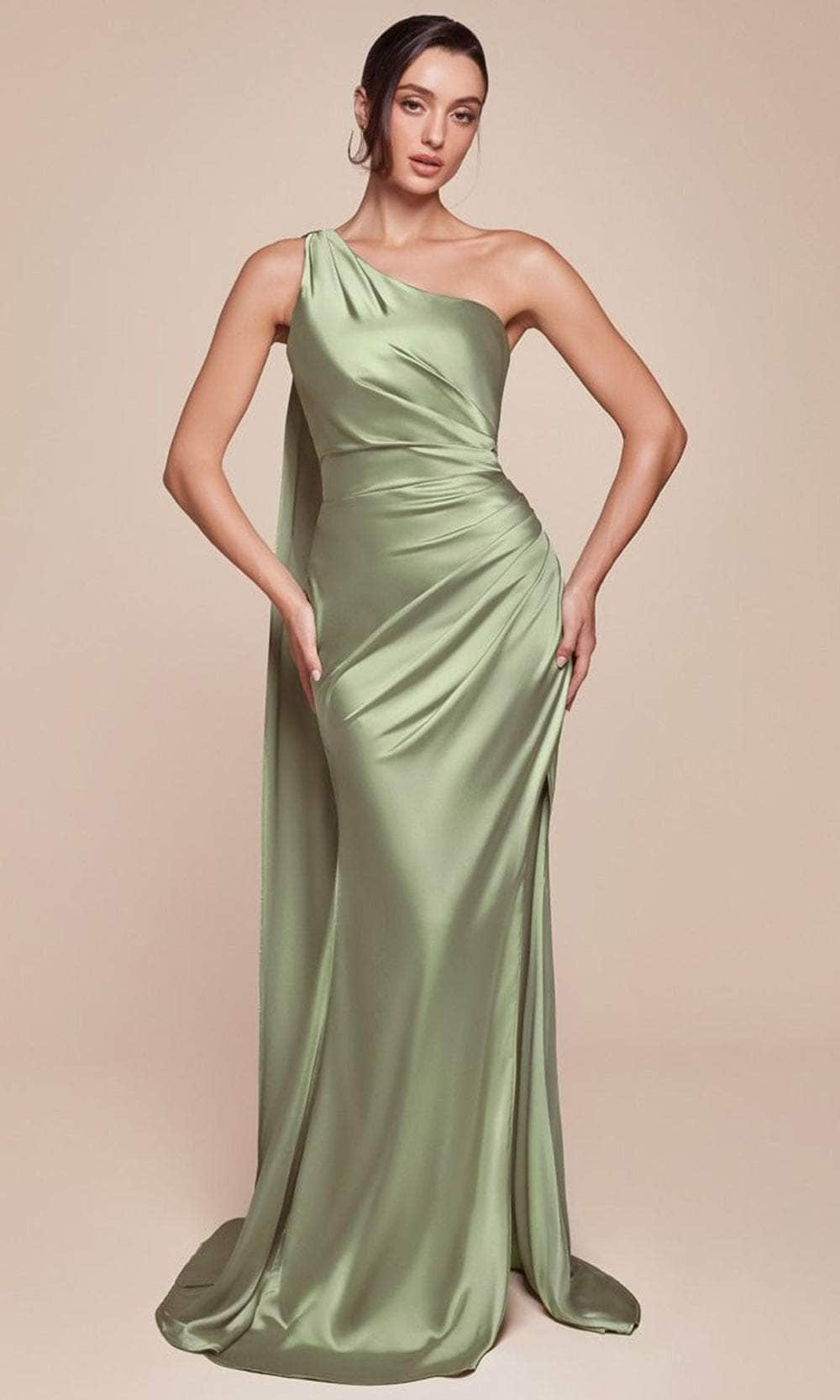Ladivine 7454 - Sleeveless One Shoulder Gown
