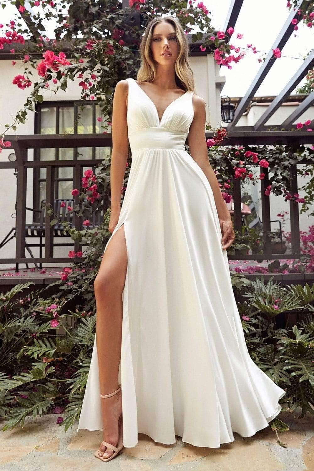 empire line bridal dresses Waist Satin Wedding Gown – ADASA New LA FEMME Sapphire Size:EU 40.5 styleattribute-winter dresses set over a beaded