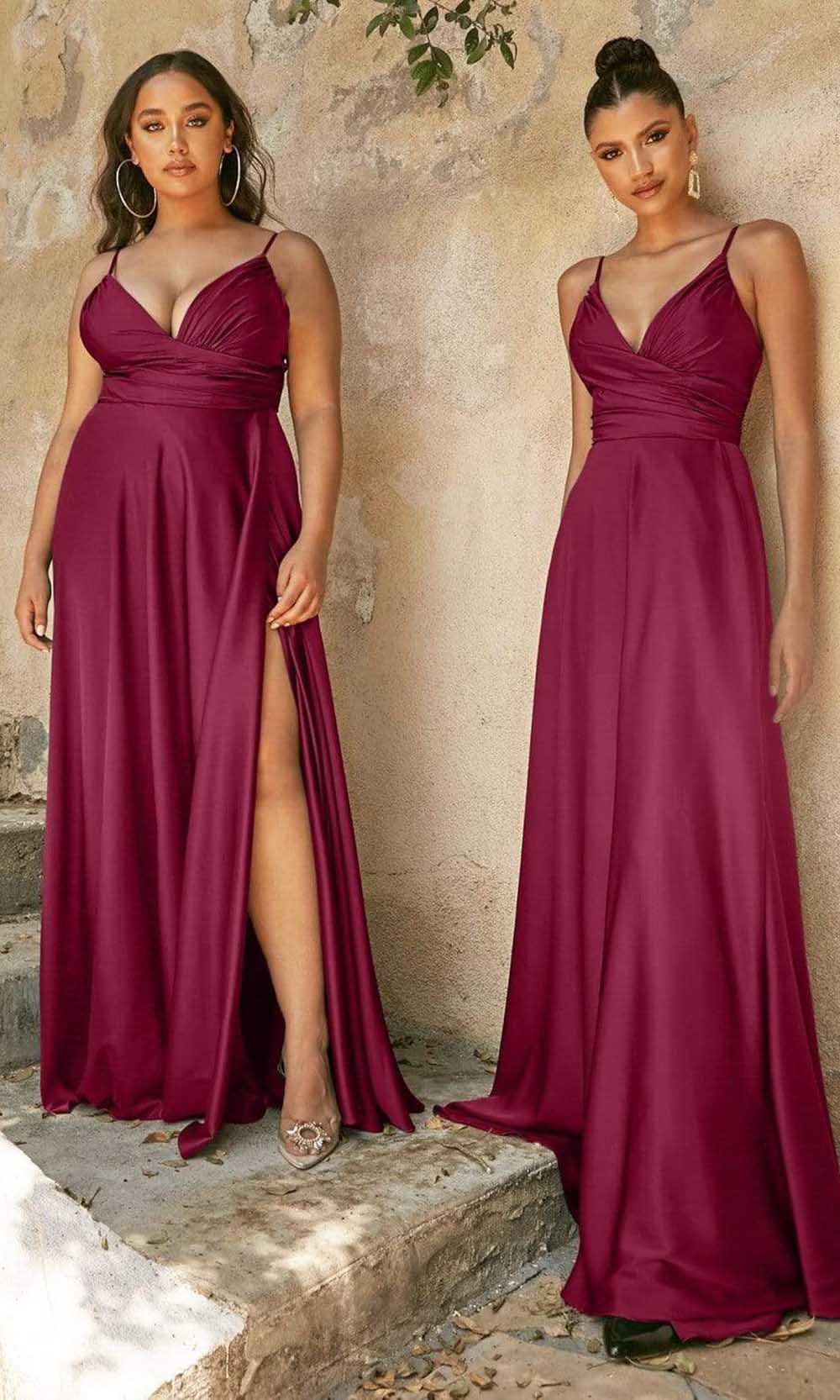 Ladivine 7485C Prom Dresses 16 / Burgundy