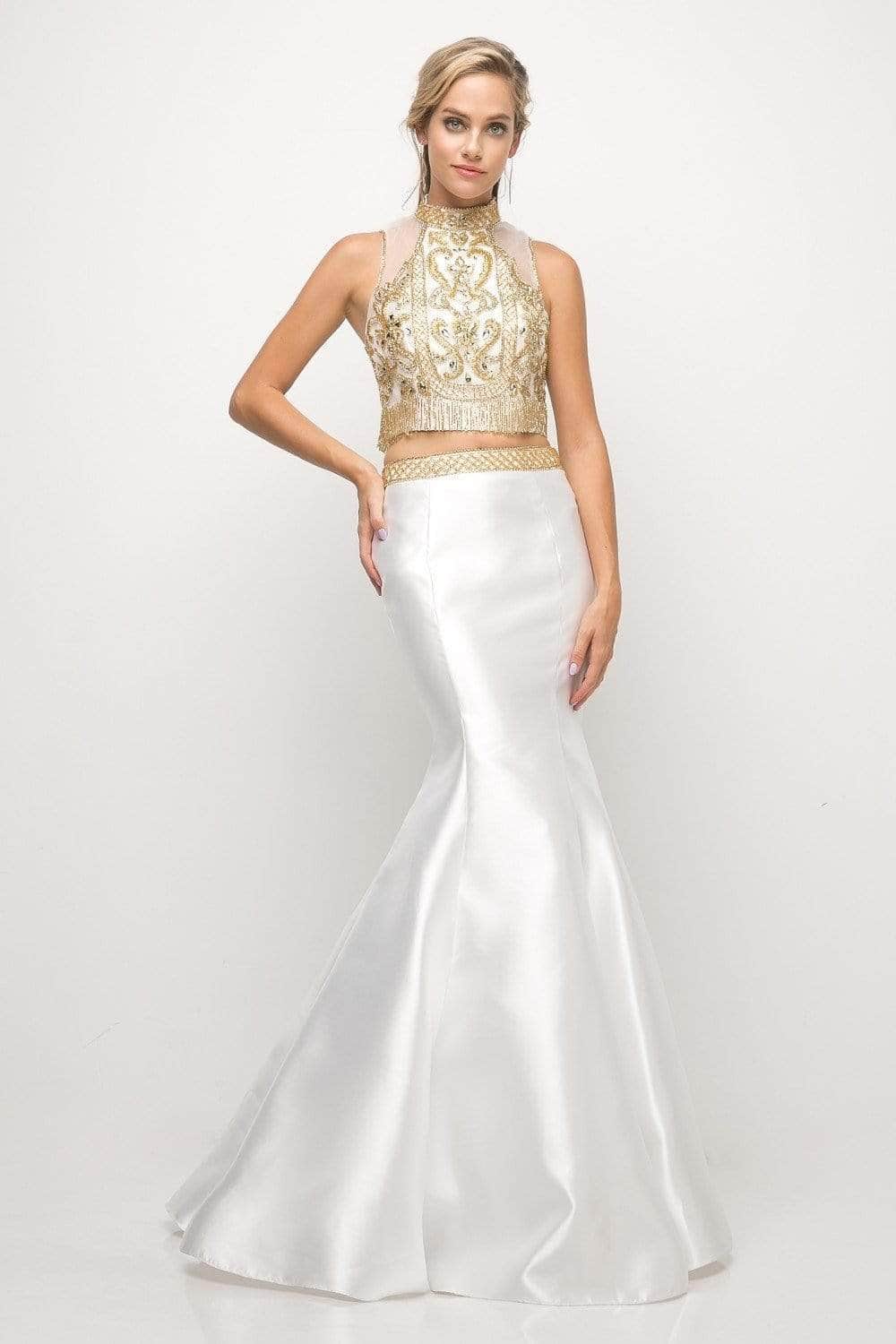 Ladivine 84016 Special Occasion Dress 2 / White