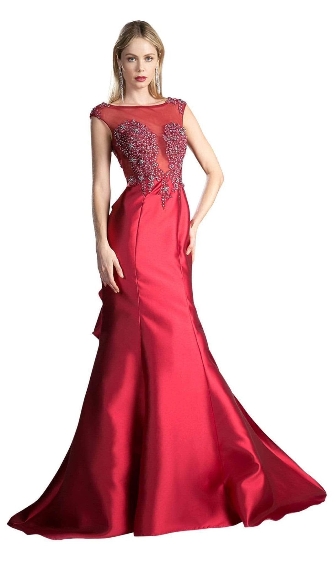 Ladivine 8984A Special Occasion Dress 2 / Burgundy