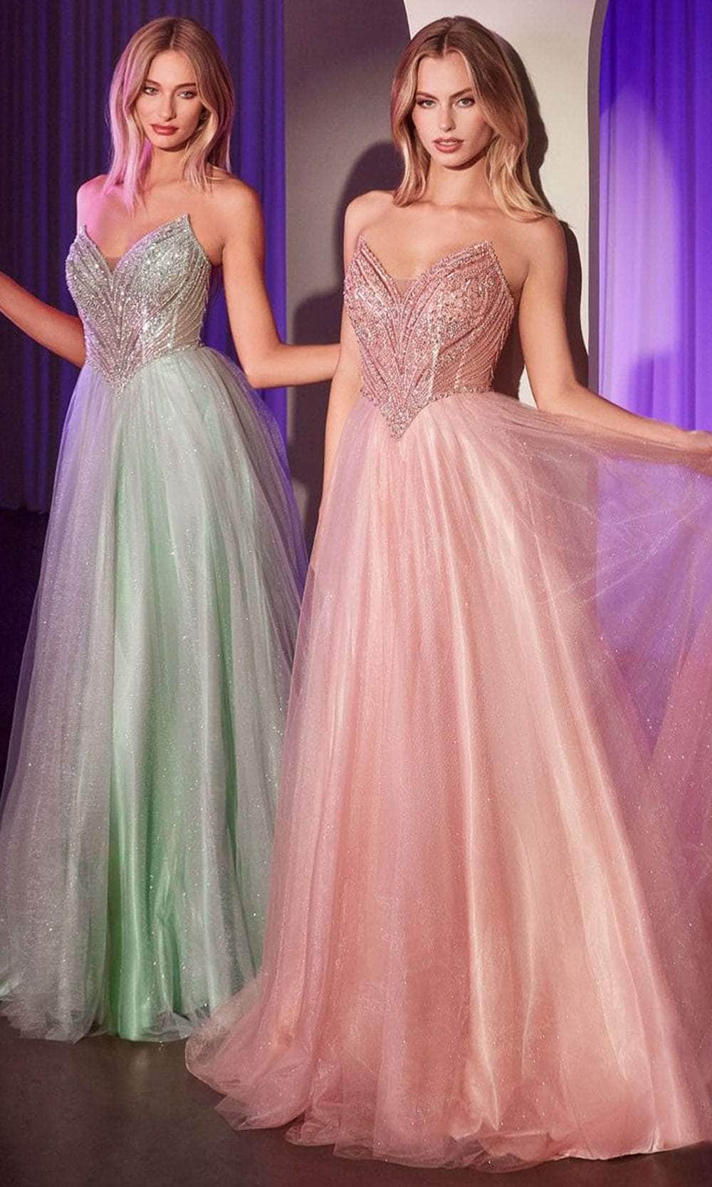 Ladivine CC415 - Beaded Bodice Long Gown