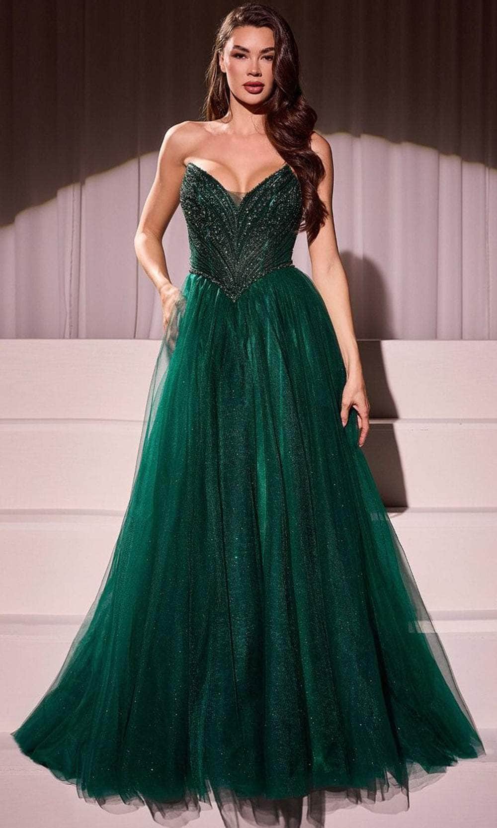 Ladivine CC415 - Beaded Bodice Long Gown