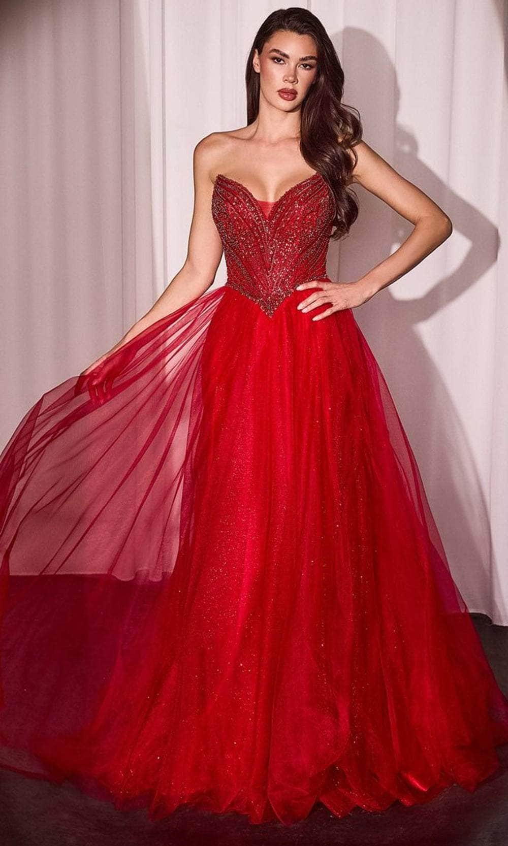 Ladivine CC415 - Beaded Bodice Long Gown