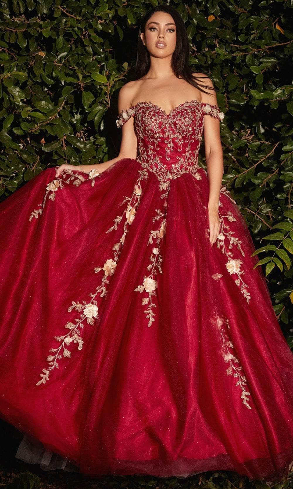 Ladivine CD0185 Evening Dresses XXS / Burgundy-Gold