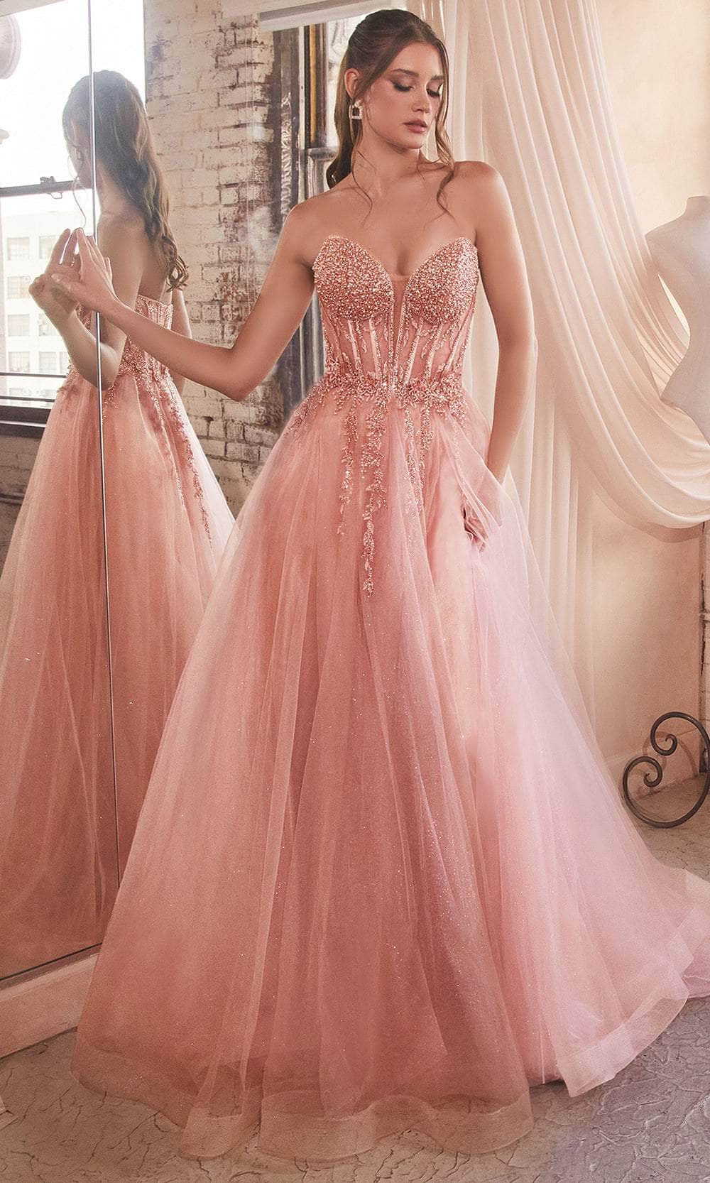 Ladivine CD0230 - Strapless A-Line Prom Gown Special Occasion Dresses
