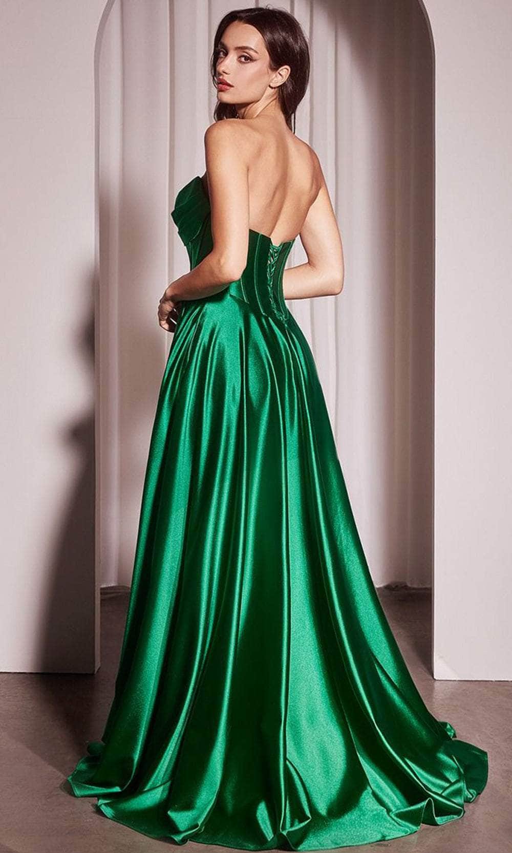 Ladivine CD378 - Pleated Sweetheart Long Gown
