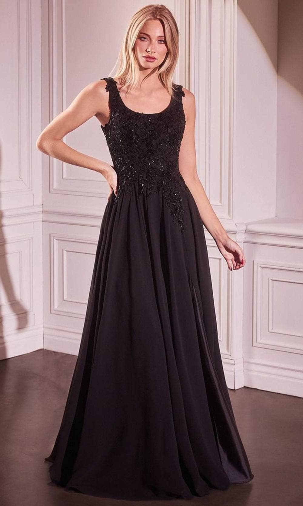 Ladivine CDS503 - Embellished Cape Evening Gown
