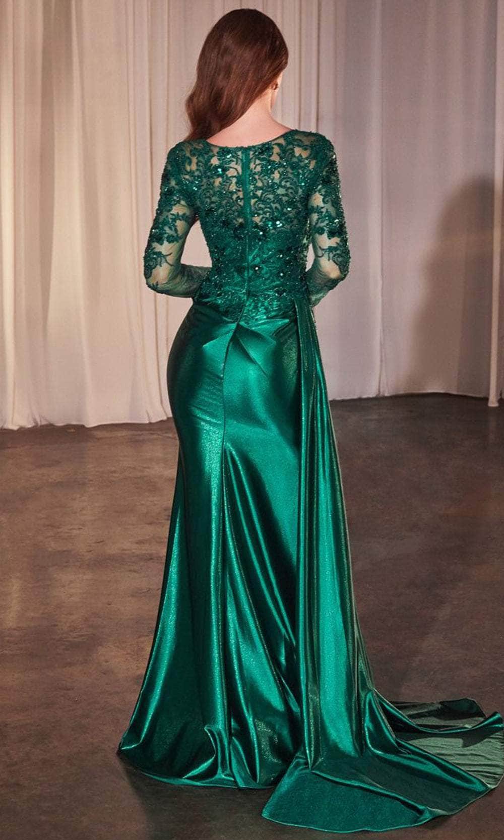 Ladivine CDS506 - Applique Long Sleeve Evening Gown