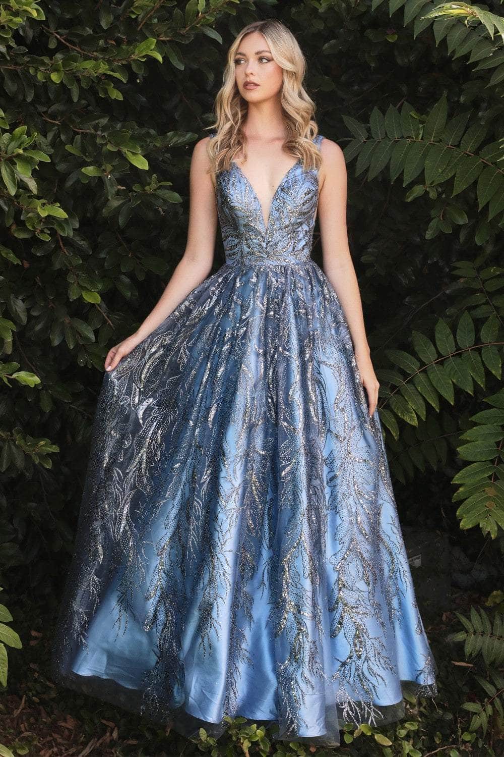 Ladivine J812 Prom Dresses 2 / Smoky Blue