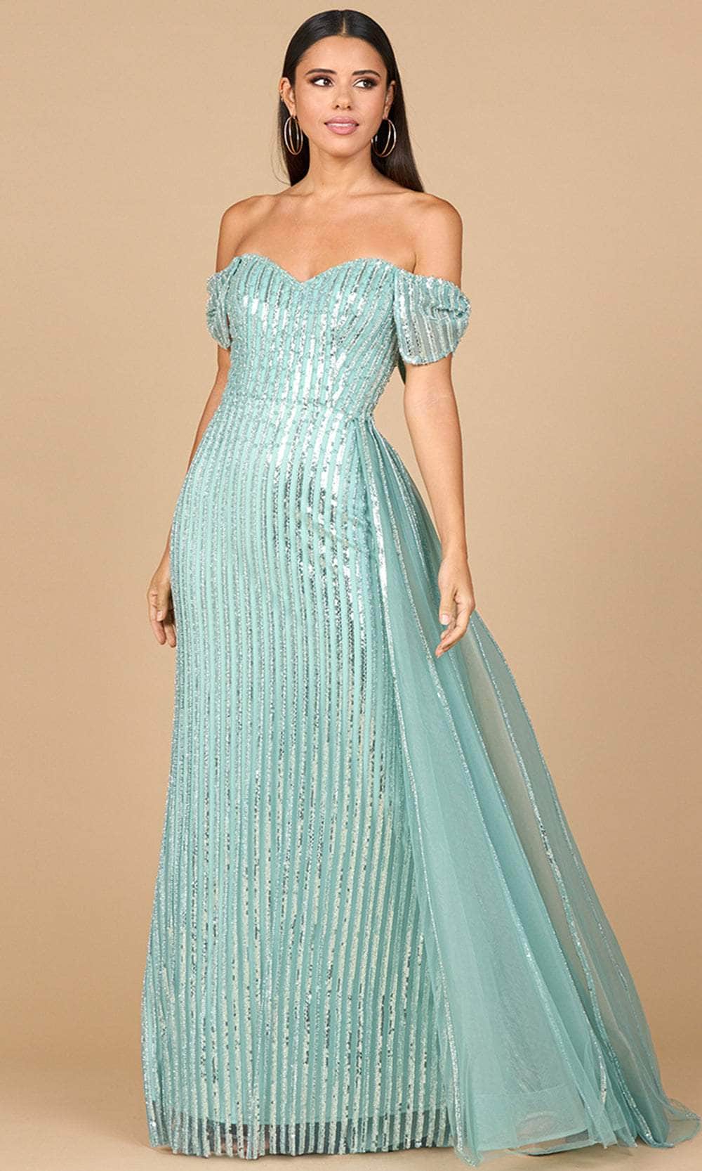 Lara Dresses 28959 - Linear Sequin Sweetheart A-Line Gown Prom Dresses