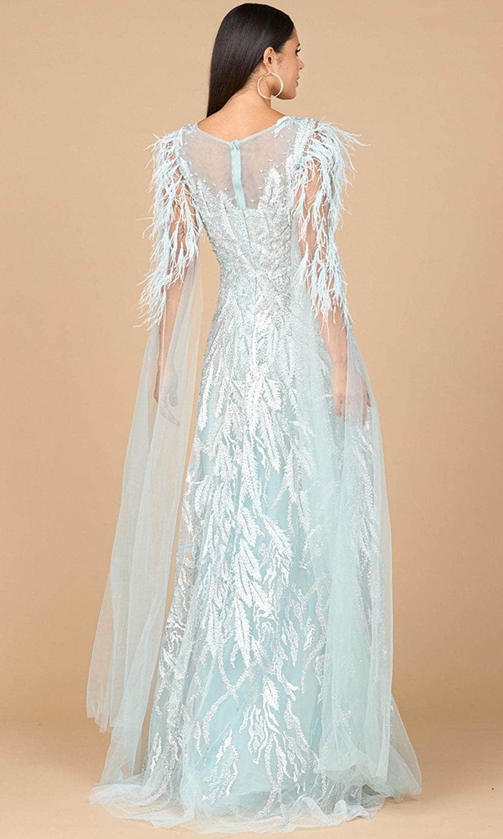 Lara Dresses 28965 - V-Neck Lace Gown with Feather Accents Mother of the Bride Dresses