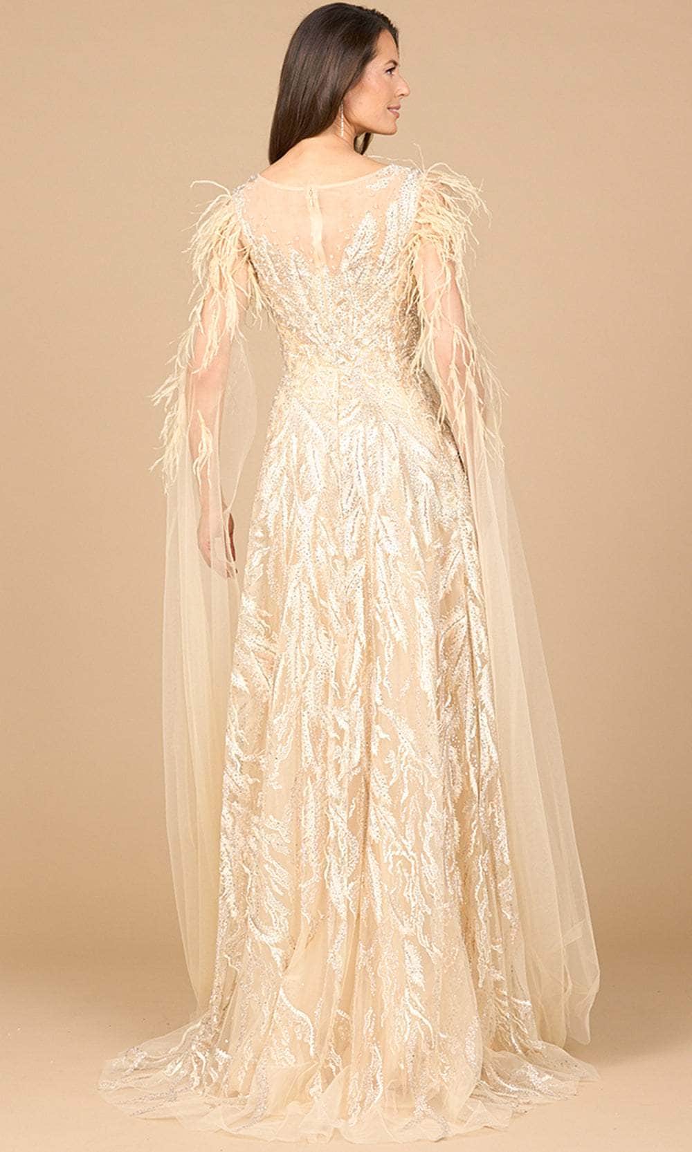 Lara Dresses 28965 - V-Neck Lace Gown with Feather Accents Mother of the Bride Dresses