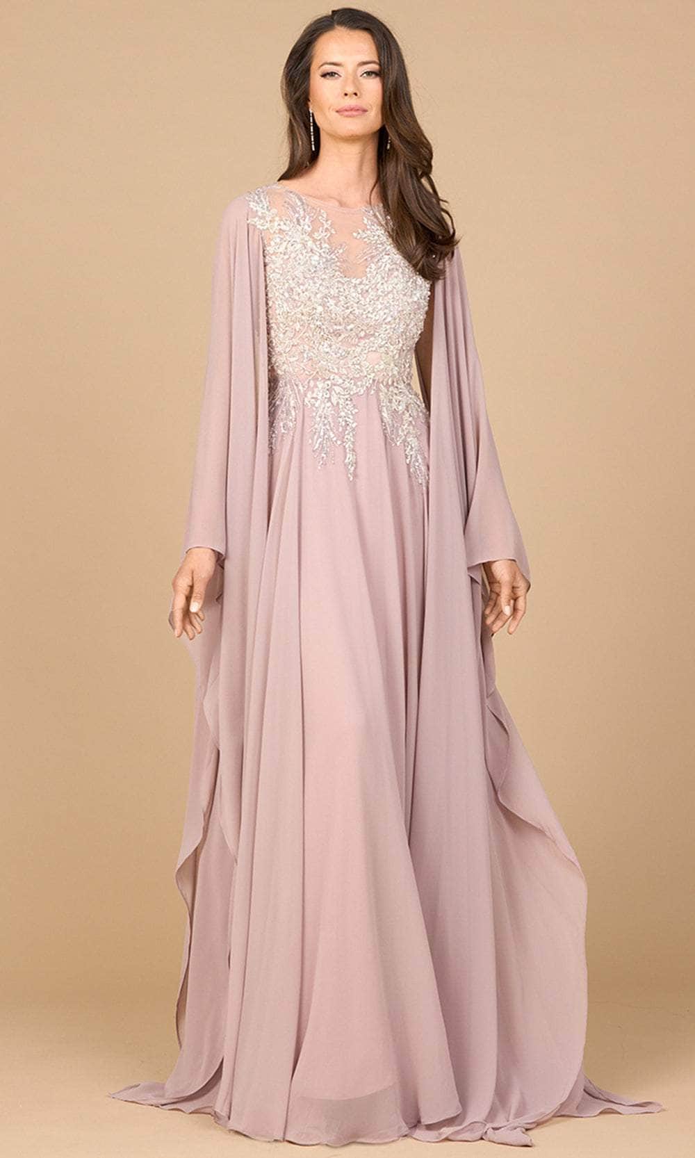 Lara Dresses 28968 - Illusion Scoop A-Line Evening Dress Mother of the Bride Dresses 4 / Dusty Rose