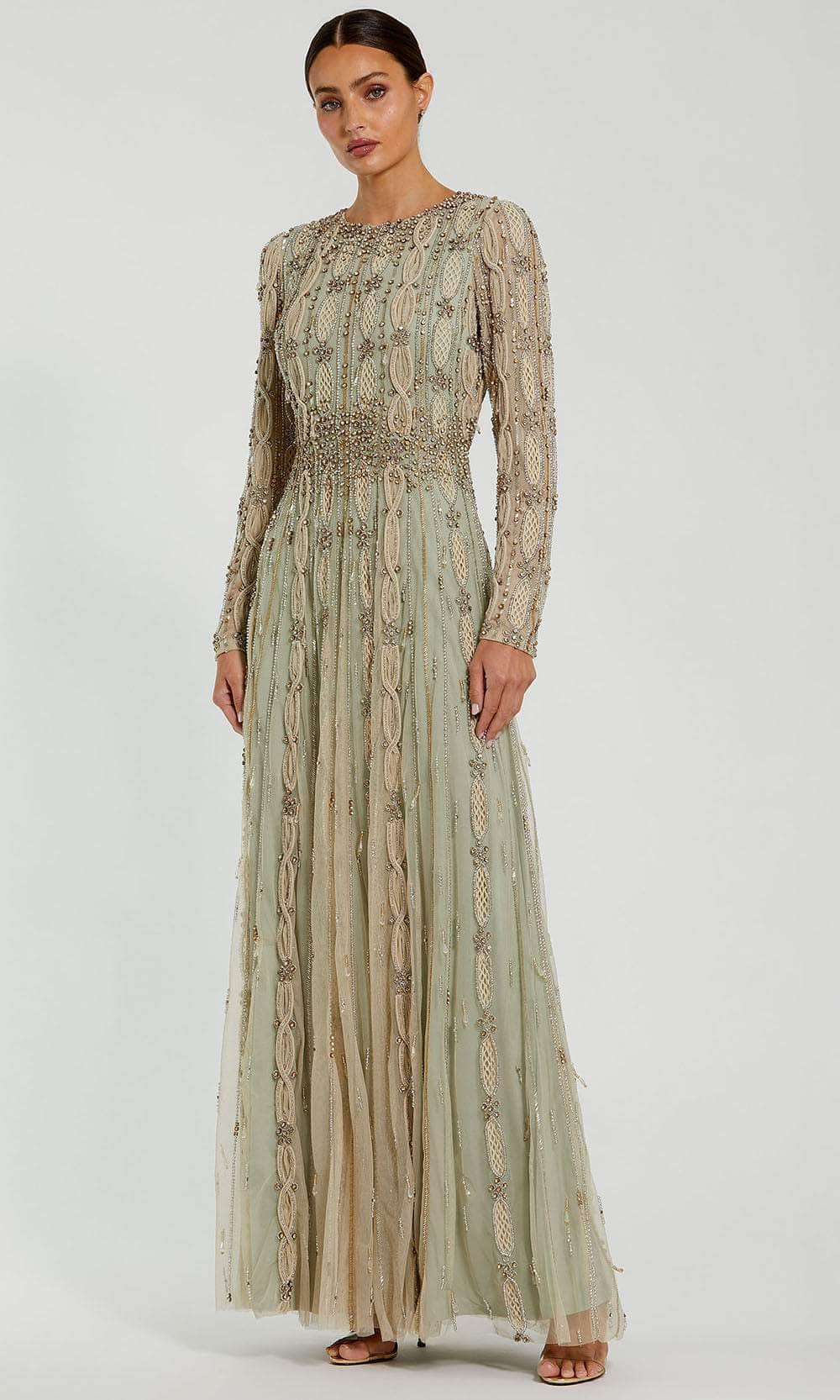 Mac Duggal 10077 - Intricate Beaded Chiffon Gown Mother of the Bride Dresses