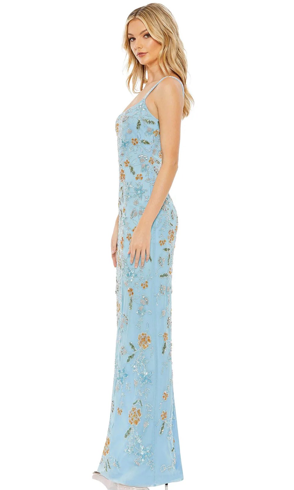 Mac Duggal 10808 - Square Neck Floral Evening Gown Evening Dresses
