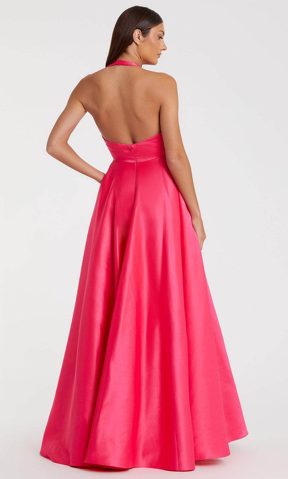 Mac Duggal 11890 - Plunging Neckline Satin Dress Ball Gowns