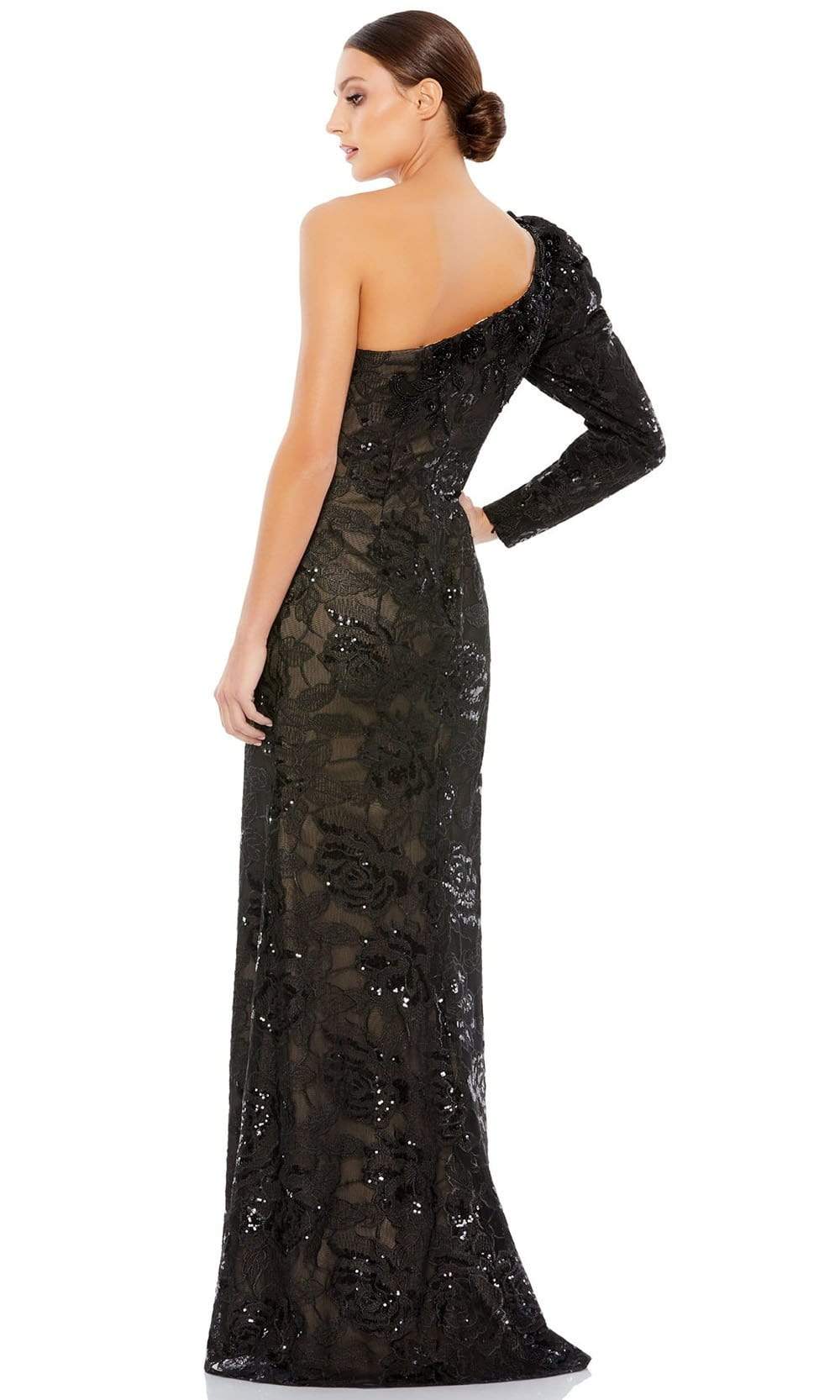 Mac Duggal - 12444 Long Sleeve Sequined Sheath Gown Evening Dresses