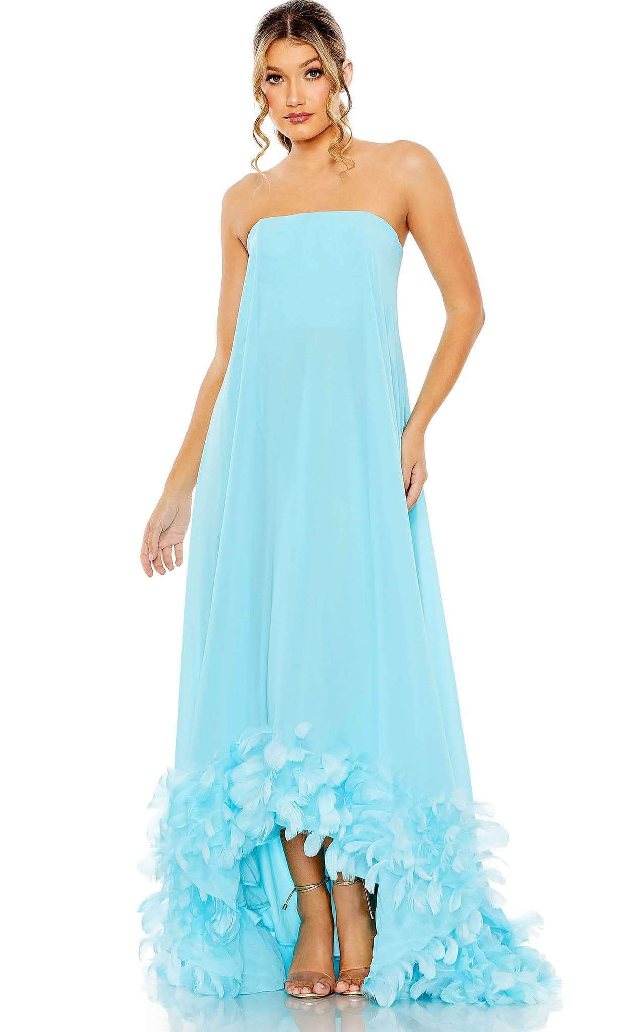 fitted lace wedding dress Ieena for Mac Duggal 67985 Criss Cross Back Floral Dress main image 1